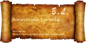 Borovicska Loretta névjegykártya
